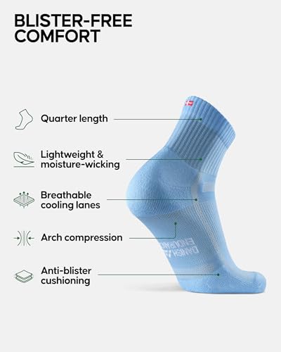Image of DANISH ENDURANCE Ultra-Comfort Quarter Running Socks, Performance Socks, Men & Women - 3 or 5 Pack