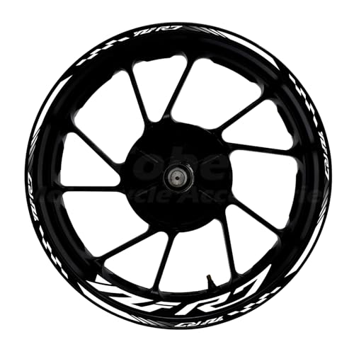 Autocollant réfléchissant jante moto Yamaha YZF R7 2022 2023 2024 blanc vinyle
