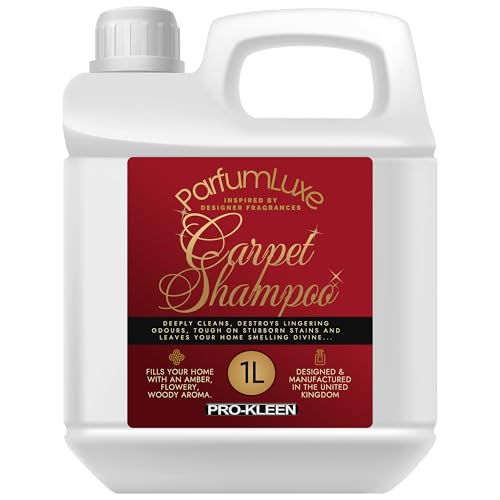 Pro-Kleen Parfum Luxe Carpet Shampoo 1L - Deeply Cleans, Removes Stains, Deodorises - Inspired by Designer Fragrance - Leaves a Long-Lasting Amber, Flowery & Woody Aroma
