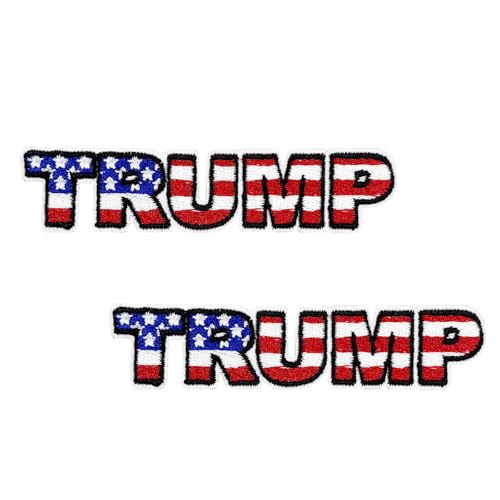 3.5 Donald Embroidered Iron on Patches President Merchandise 2 Pack