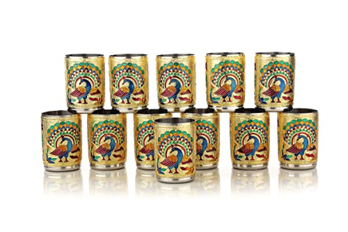 Set de Vasos de Acero Inoxidable NAVRANG Meenakari 12 pcs miniatura 5