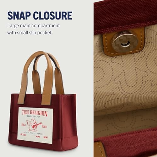 Image of True Religion Tote Bag, Women's Mini Travel Shoulder Bag with Adjustable Strap