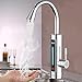 Rubinetto elettrico a LED, riscaldamento istantaneo, girevole a 360°, con indicatore digitale della temperatura, in acciaio inox, per bagno, cucina, lavello, rubinetto per acqua calda, 3300 W (alto)