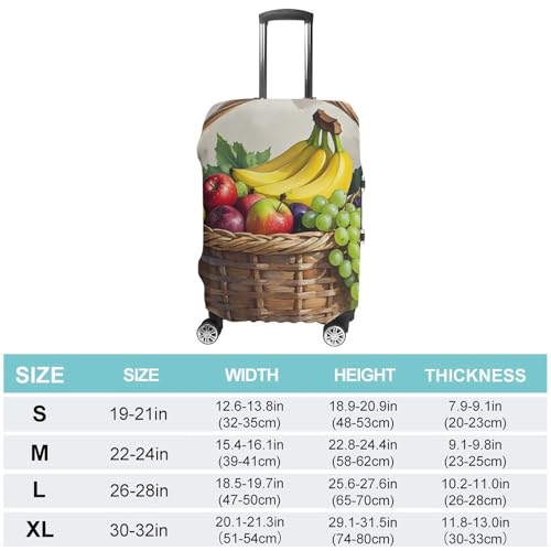 Fresh Fruits in The Basket Luggage Covers Tsa Approved Suitcase Cover Elastic Washable Luggage Sleeve Carry on Cover Protector Anti-Scratch Suitcase Protector Fits 19-30 Inch Case(L)2