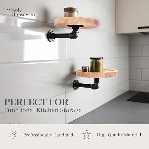 Whole-HOUSEWARES-Pipe-Shelf-with-Round-Floating-Shelves-Set-of-2-Rustic-Industrial-Style-with-Metal-Pipe-Brackets-71-x-33-Inches-Stylish-Wall-Mounted-Storage-for-Home-Decor Whole HOUSEWARES Pipe Shelf with Round Floating Shelves Set of 2 Rustic Industrial Style with Metal Pipe Brackets 71 x 33 Inches Stylish Wall Mounted Storage for Home Decor
