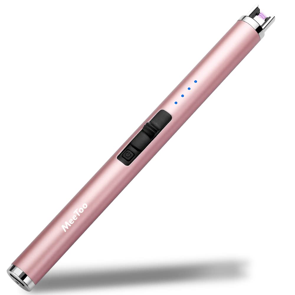 MeeToo Candle Lighter Electric Lighter Rechargeable USB Type-C Lighters for Candle BBQ Camping Fireworks (Rose Gold)