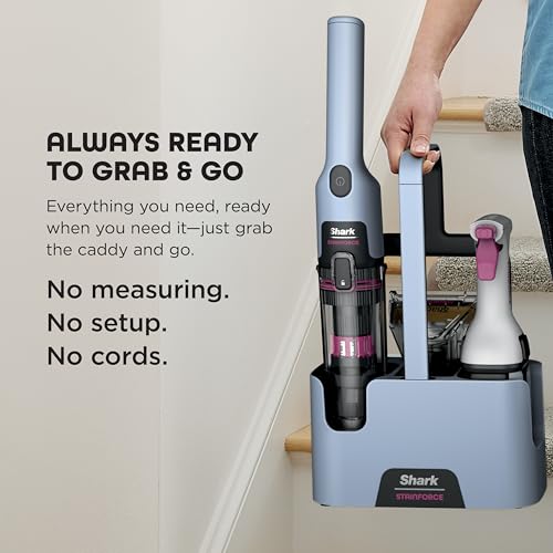 Image of Shark StainForce Cordless Spot Cleaner, Dual-Activated Easy Spray Formula, OXY-Powered Cleaning, Indoor + Outdoor, Carpets, Upholstery, Car Seats & Stairs, Pet Urine & Odor Remover, 5 inch Tool, HX102BRN