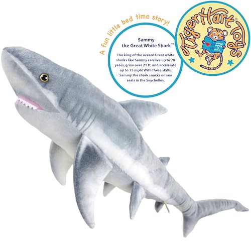 Image of TigerHart Sammy The Shark - 36 Inch Long Great White Stuffed Animal Plush