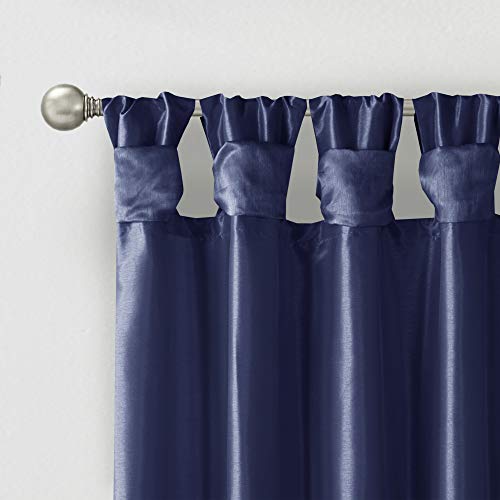 Madison Park Emilia Faux Silk Single Curtain with Privacy Lining, DIY Twist Tab Top - Image 3