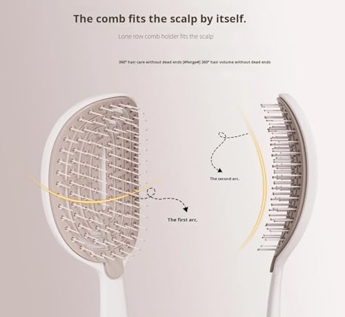 Image of Detangling Hair Brush Comb for Women Men,Curved Vented Detangler Paddle HairBrush for Wet Dry Damaged All Types Of Hair,Self Cleaning Hair Brush (Mint Green)