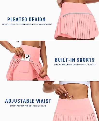 Image of JoyGirl Womens Pleated Tennis Skirt with Shorts High Waisted Golf Skort Mini Skirt Workout Skirt Athletic Skorts with Pockets