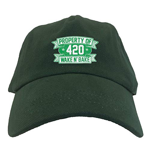 Tcombo Property of 420 - Wake N Bake Dad Hat (Forest Green)