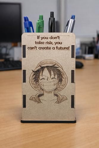 Image of SKARSA INNOVATIONS Monkey D Luffy Wooden Pen Stand | Anime Pencil Holder for Study Table | One Piece Desk Accessories