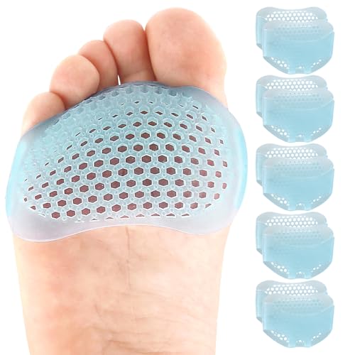 Cuscinetti metatarsali per ammortizzazione del piede, 5 paia, alleviano il dolore da metatarsalgia, neuroma, atrofia
