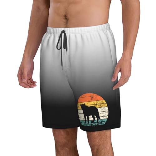 Retro Hyena Mens Swimming Trunks Beach Shorts Quick Dry Board Short Funny Swimwear Bathing Suits,2