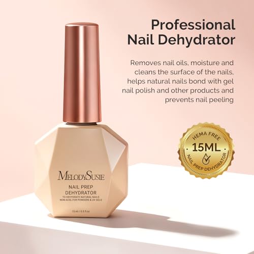 Image of MelodySusie 15ml Nail Dehydrator HEMA Free Professional Nail Prep for Press On,Acrylic Gel Polish,Fast Dry for Long-Lasting Manicure at Home & Salon Use 0.5oz