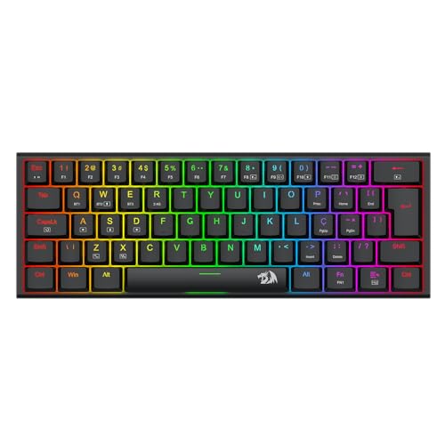 Teclado Mecânico Gamer Redragon Anivia Pro RGB Preto 60% Switch Redragon Marrom Low Profile K614RGB-PRO (PT-BROWN)