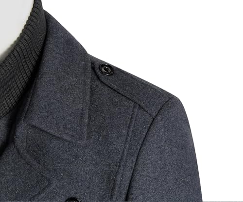 Image of APTRO Men's Pea Coat Wool Jacket Windbreaker Single Breasted Winter Coat