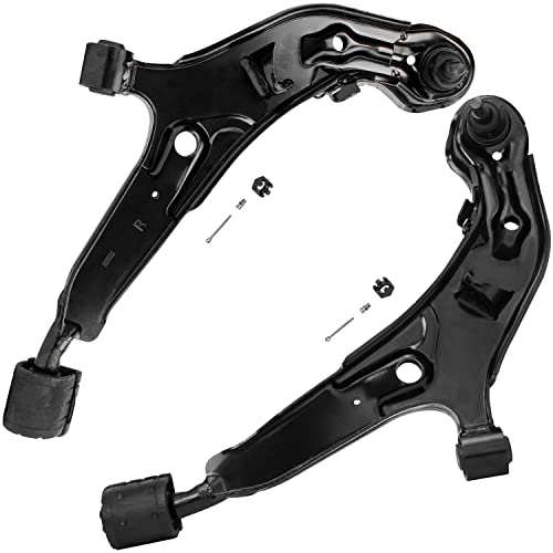 Image of Detroit Axle - 10pc Front End Kit for 1995-1999 Nissan Maxima 1996-1999 Infiniti I30 2 Lower Control Arms w /Ball Joints 4 Inner & Outer Tie Rods 2 Sway Bar Links 2 Boots 1997 1998 Replacement