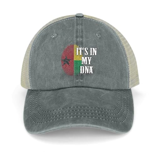 Yelolyio It's in My DNA Guinée-Bissau Drapeau de la Guinée-Bissau Casquettes de baseball en coton Guinée-Bissau Chapeau de soleil Casquettes patriotiques pour hommes et femmes Casquettes en maille