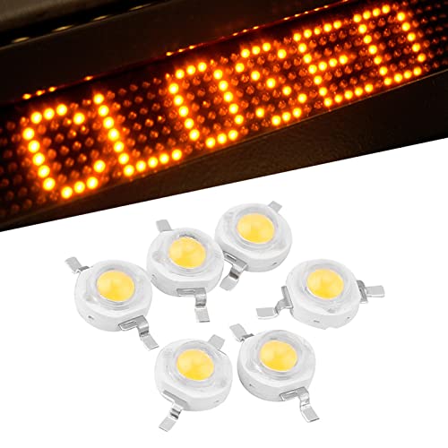 100 Pcs 1W 3.2V LED Beads, Light Emitting Diode Chips SMD, 50000 Hours 110 lm Brightness Lamp Bead Light Source for Home Studio Exhibition Floodlight DIY Lighting Accessories (Warm White (3000k))