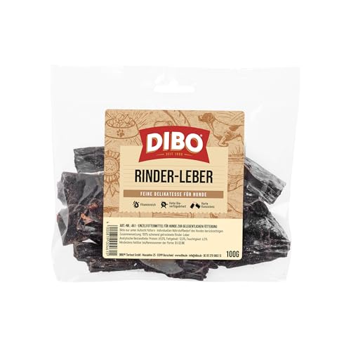 DIBO Rinderleber, 100g-Beutel, der kleine Naturkau-Snack oder Leckerli für Zwischendurch, Hundefutter, Qualitätskauartikel ohne Chemie von DIBO