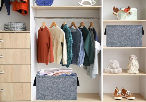 Image of Rec Box Hamper Storage Basket Collapsible Organizer Bin Gift Shelf Baskets for Home and Kitchen Storage