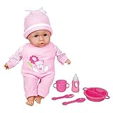 Lissi Dolls - Talking Baby with Feeding Accessories, 13 inches, Pink
