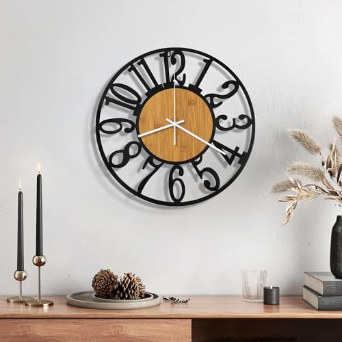 Maxstar Wall Clock Batterie betrieben, leise, Nicht zu tun, Moderne rustikale Metallrunde für Wohnzimmer/Schlafzimmer/Büro/Küche/Bauernhaus Wohnkultur 10 Zoll (Gelbgewitter) Maxstar Wall Clock Batterie betrieben, leise, Nicht zu tun, Moderne rustikale Metallrunde für Wohnzimmer/Schlafzimmer/Büro/Küche/Bauernhaus Wohnkultur 10 Zoll (Gelbgewitter)