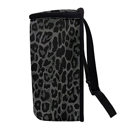 Image of Talayituse Black Leopard Print Car Trash Can with Lid, Leak Proof Auto Trash Bag Hanging Vehicle Garbage Can Multipurpose Storage Container for Back Seat Road Trip