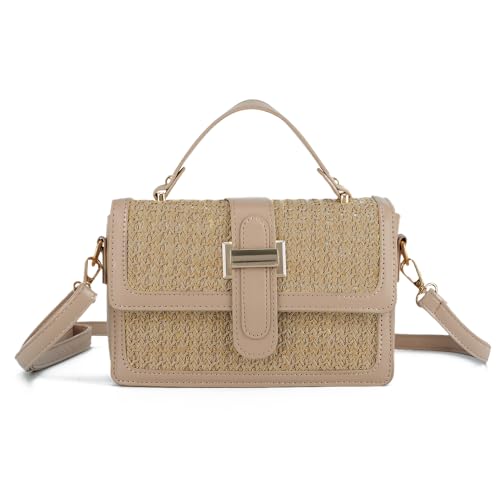 SUKUTU Summer Straw Shoulder Bag for Women Stylish Beach Vacation Crossbody Clutch Purses Handbag