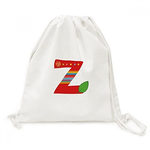 Sac à dos cordon en toile z alphabet motif orange résistant et pliable