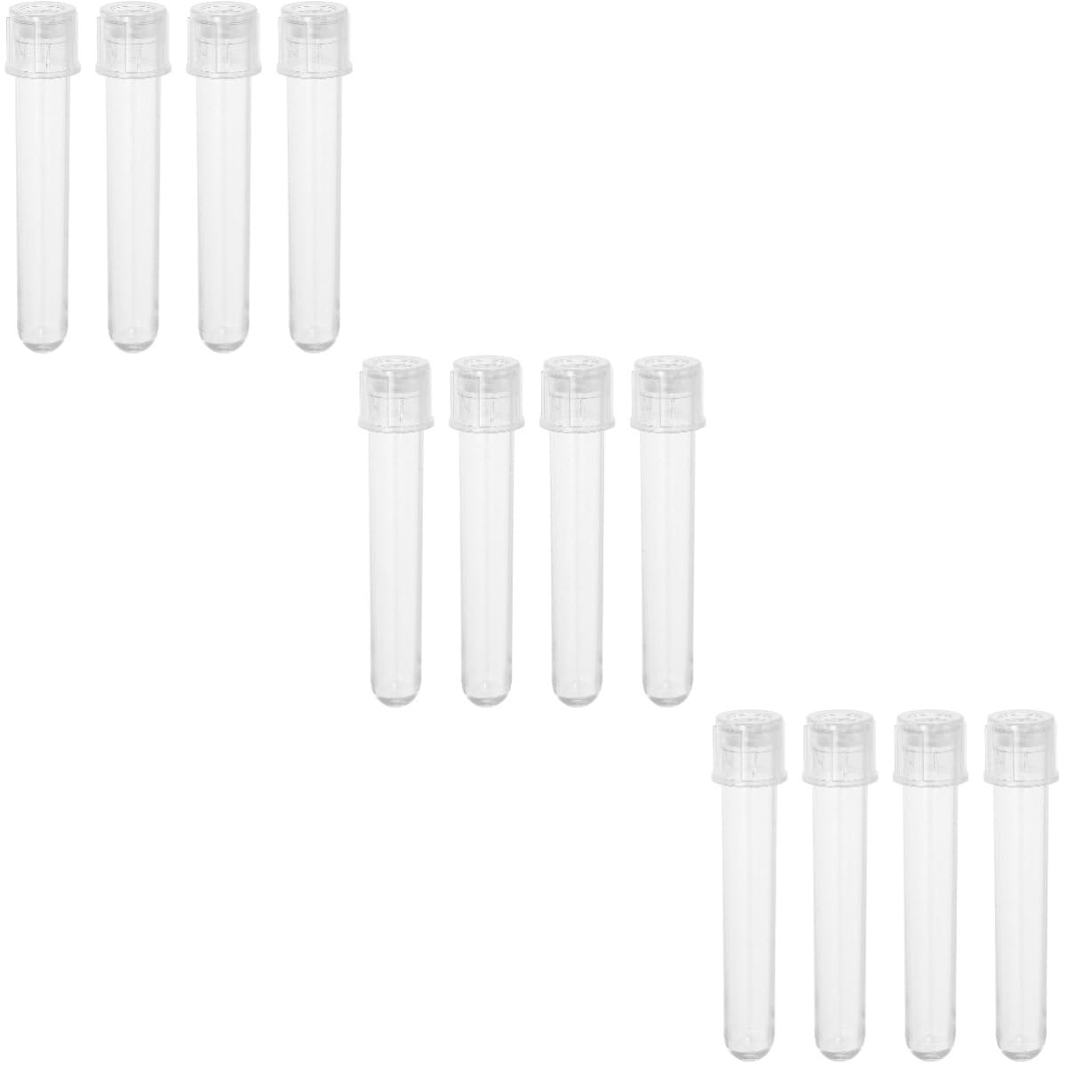 FUNOMOCYA 72 Pcs Cell Culture Tubes Sampling Tubes Testing Tube Small Tubes with Cap Test Tubes with Cap Small Storage Tube Small Test Tubes Laboratory Tubes Little Tube Mini Vials Plastic