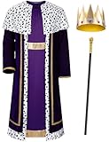 TOKYO REVENGERS Men King Costume 3 Kings Cosutme Prince Robe Nativity Costume Cosplay Outfit Accessories Set(PU 2XL)