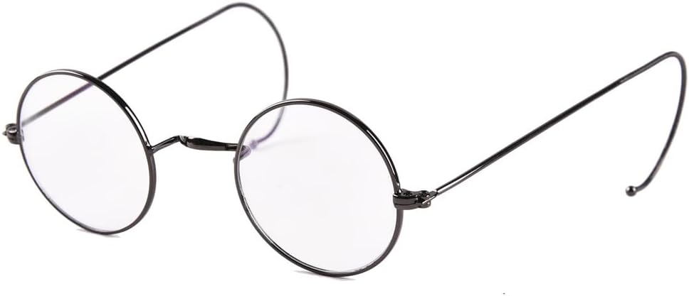 Agstum Retro Small Round Optical Rare Wire Rim Eyeglasses Frame