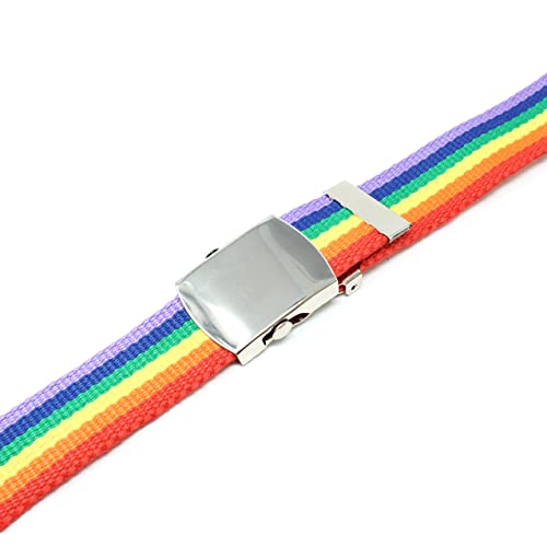 Image of BC Belts Canvas Web Belt with Chrome Buckle 54 inch Long | Fully Adjustable Military Style