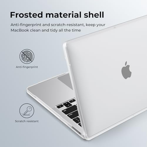 Image of BlueSwan Anti-Cracking Case for MacBook Air 13 inch, M1 Chip 2020-2018 A2337 A2179 A1932, Drop Protection Soft TPU Bumper PC Base for Air 13.3 inch, Frosted White