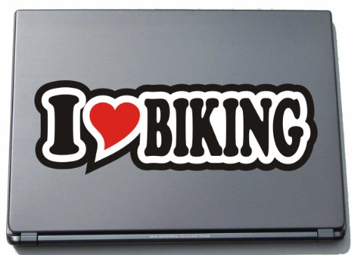 Laptop Adesivo - Skin - JDM - Die Cut - Sticker - Cuore - 297 mm I Love Biking