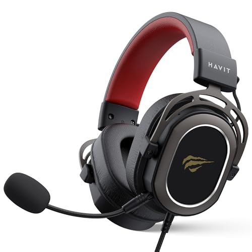 Havit H2008d Headset with Microphone, Gamer, Black and Red, 50mm ...