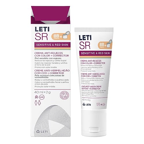 LETI Sr - Crema Anti Rojeces, Bb De Cuidado, Bálsamo Para Imperfecciones + Corrector, 40 Ml, Único
