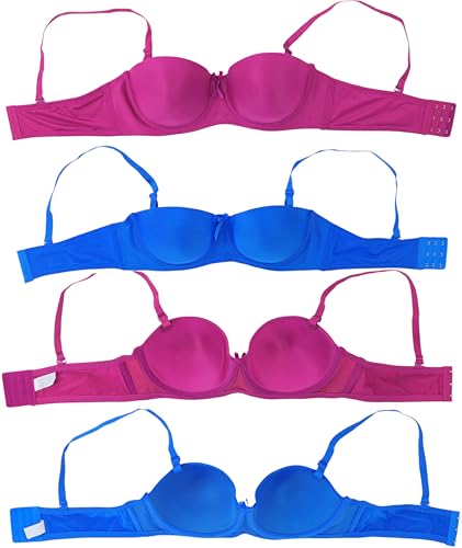 Image of ToBeInStyle Women's Pack of 6 Padded Assorted Styles Supportive Bras Cup Size - A to DDD