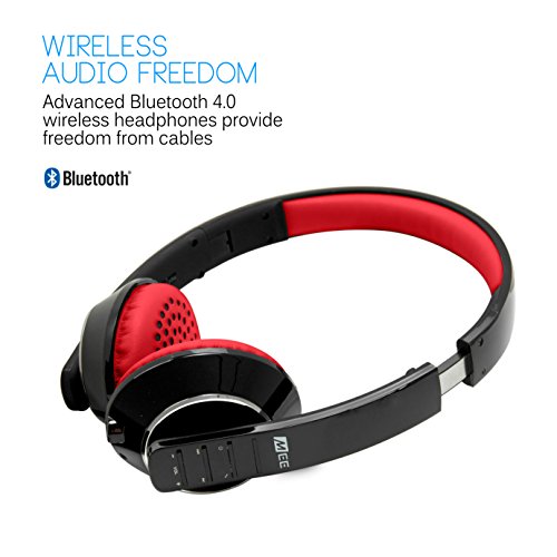 Mee Audio Runaway 4.0 Bluetooth Stereo Wireless + Wired Headphones With Microphone (Black/Red) #TOP1
