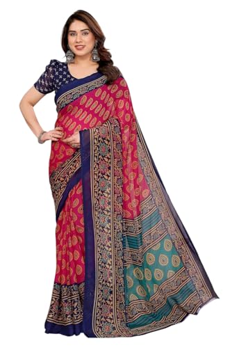 Image of Yashika Women's Georgette Saree with Blouse Piece for Traditional Ethinic Wear Sari