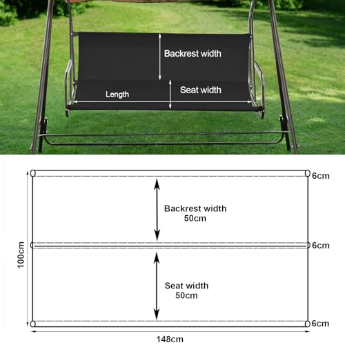 Funda de asiento para columpio de jardín resistente cubierta de banco impermeable de exterior 3