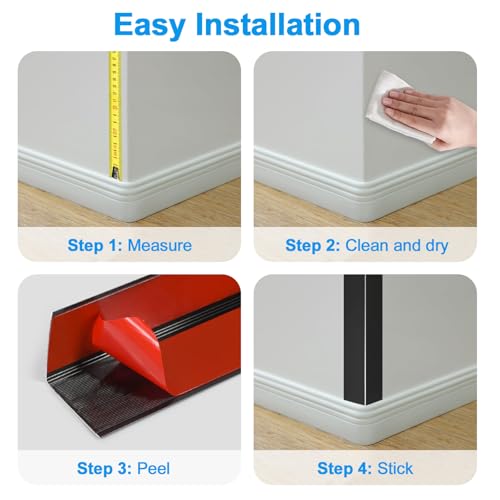 Image of 4Pack Aluminum Metal Corner Protector, 45″x 1″ Peel and Stick L Molding Corner Guards with 90 Angle, for Wall Door Frame Cabinet Furniture Baseboard Protection and Decoration (Black)