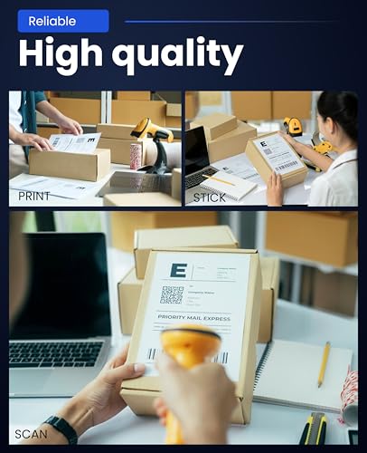 Image of SEZNIK Thermal Printer 4x6 Inch Label Paper (100x150mm) | 800 Labels | Shipping, Parcel, Barcode & Address Labels | Waterproof, Oil & Scratch Resistant Label Roll | BPA Free | Perforated (Pack of 2)