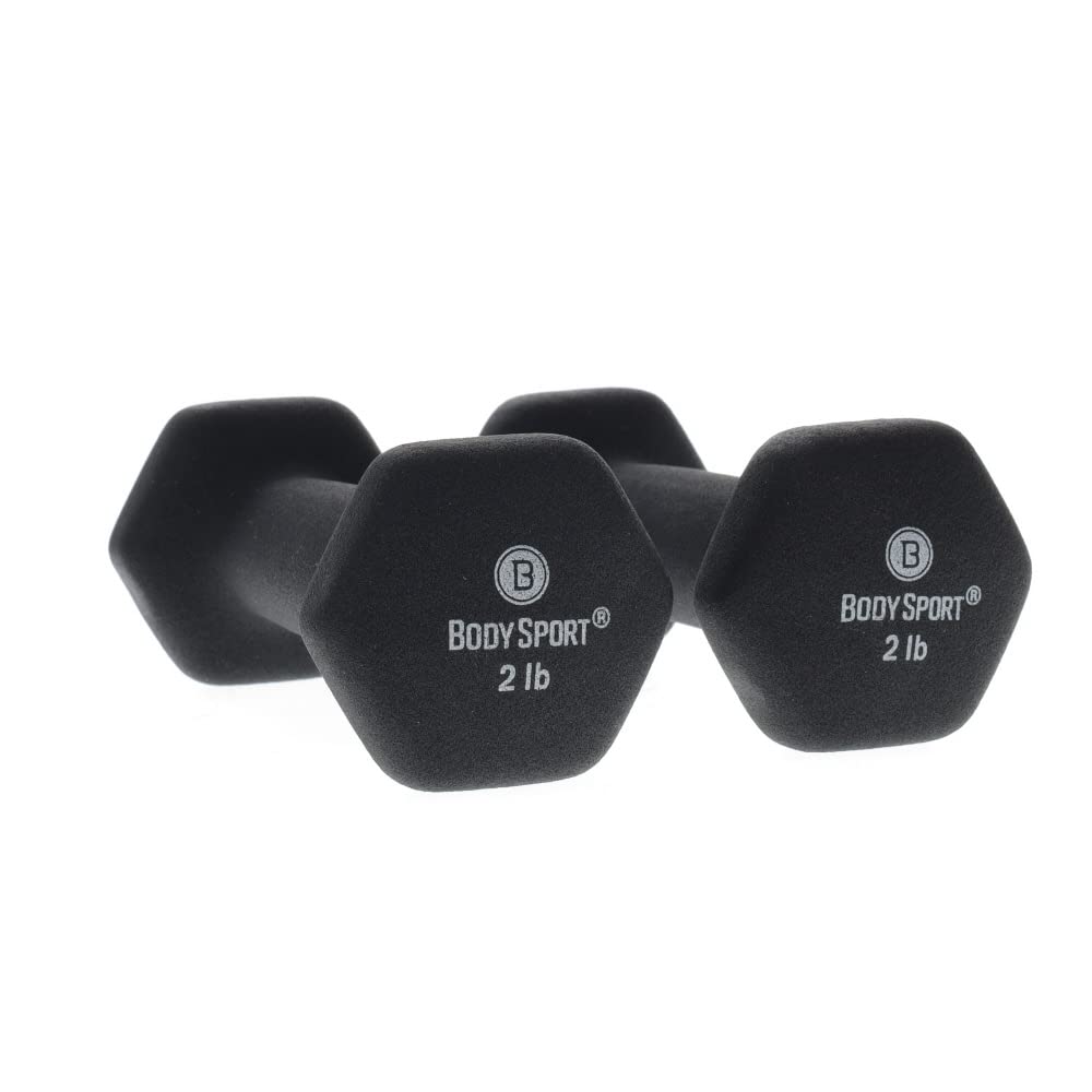 Body Sport Neoprene Dumbbell Weight - Latex-Free Strength Training Equipment for Home Fitness Gym Workouts