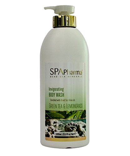 Spa Pharma Invigorating Body Wash Enriched with Dead Sea Minerals, Green Tea, and Lemongrass (33.8 Fluid Ounce)