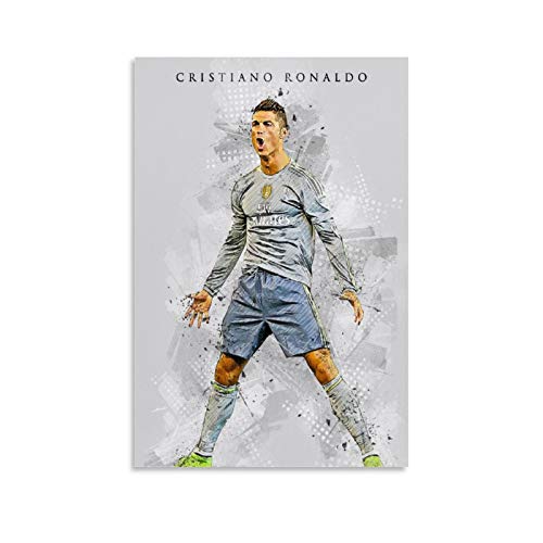 TINGTAI Poster de joueur de football Cristiano Ronaldo CR7 - Impression sur toile - Décoration murale moderne pour chambre à coucher - 30 x 45 cm
