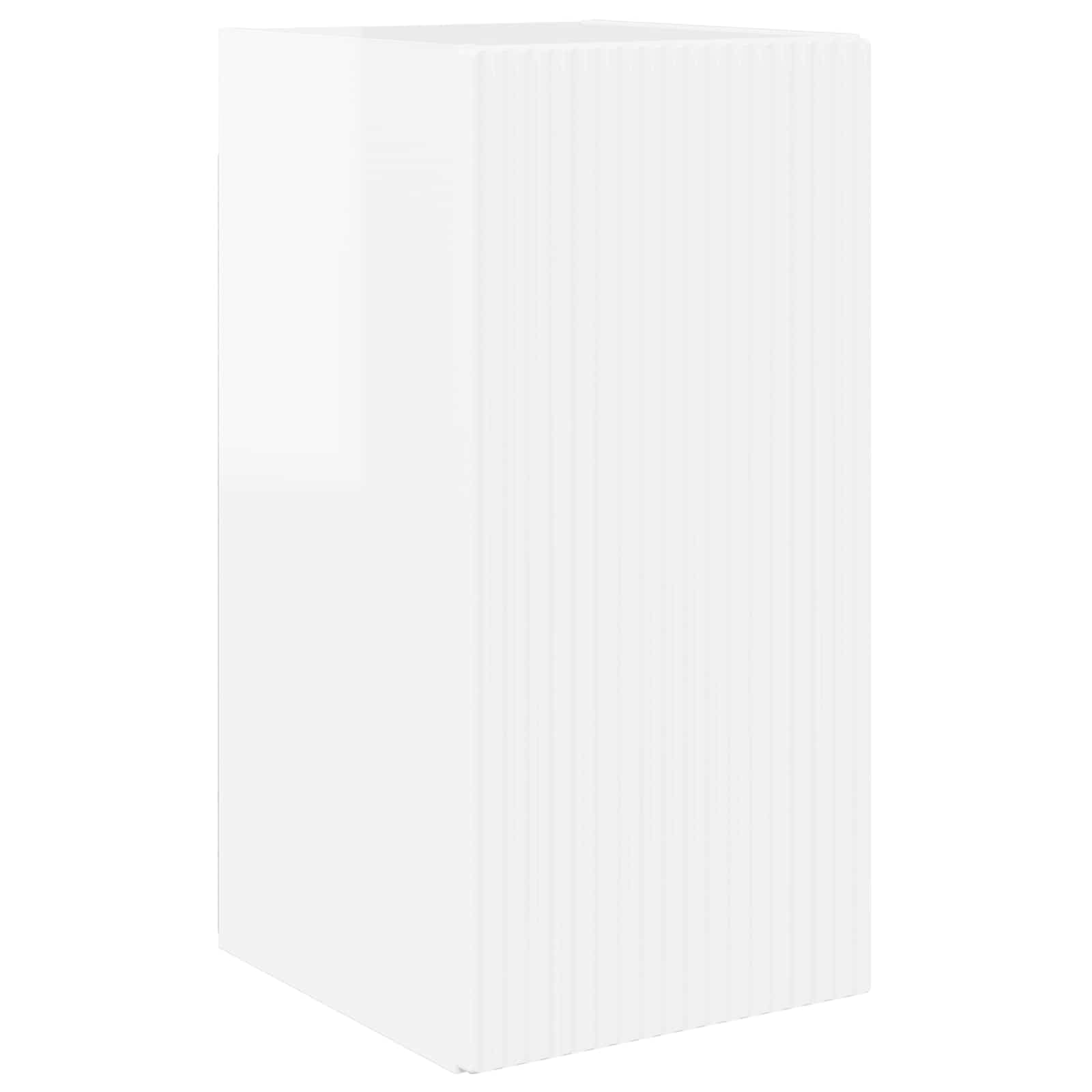 TV-Schrankset Wandmontiert 2-teilig, Hochglanz Weiß Holzwerkstoff, Modernes Media-Center für Wohnzimmer, Schlafzimmer, 78,5x31x30 cm